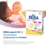 BEBA Expert HA 2 Lait de suite après 6 mois, aliment bébé aux protéines hydrolysées, lactose uniquement, sans huile de palme, lot de 6 (6 x 550 g) Naty Shop