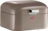 Wesco 235 001 Mini corbeille à pain Grandy 17 x 18 x 12 cm (L/l/H) rose, acier inoxydable Boîtes de conservation alimentaire Naty Shop Gris chaud