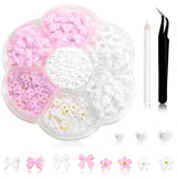 1 Carton Nail Art Charms, Fleurs 3D Charms d'art, Acryl Blumen Nagel Strass Mit Ornamenten, Nagel Edelsteine, Nagel Zubehör Für Mädchen, Décoration d'art, DIY Handwork Nail Design