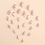 24 pièces carré nu français court couverture complète faux ongles presse sur ongles pour femmes filles