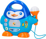 Lecteur de musique karaoké WinFun, design pingouin, avec lumières clignotantes et effets d'écho, en bleu, style ludique, connexion USB Baby Toys Naty Shop Default Title