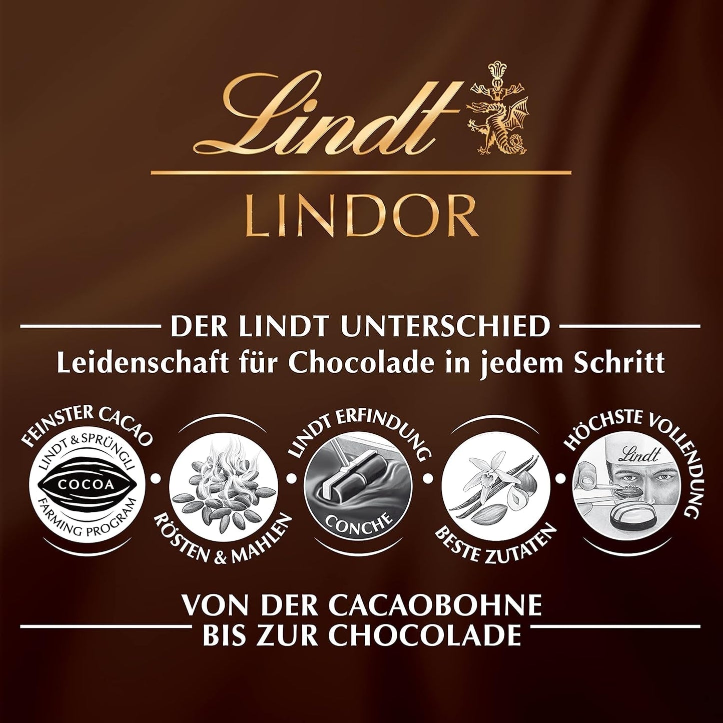 Coffret cadeau Lindt LINDOR avec assortiment de chocolats, env. 15 truffes LINDOR, 4 variétés (chocolat au lait, chocolat blanc, chocolat noir 60% et noisette), 187 g