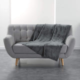 Douceur D'Intérieur Flanou Plaid, Polyester, Gris, 125 X 150 Cm Couettes et couettes Naty Shop Gris