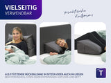Coussin de lecture Traumnacht Cosy Back Cushion, 70 x 40 cm, gris foncé, housse amovible et lavable en 100 % polyester, poche latérale pratique, certifié Oeko-Tex, produit selon les normes de qualité allemandes.