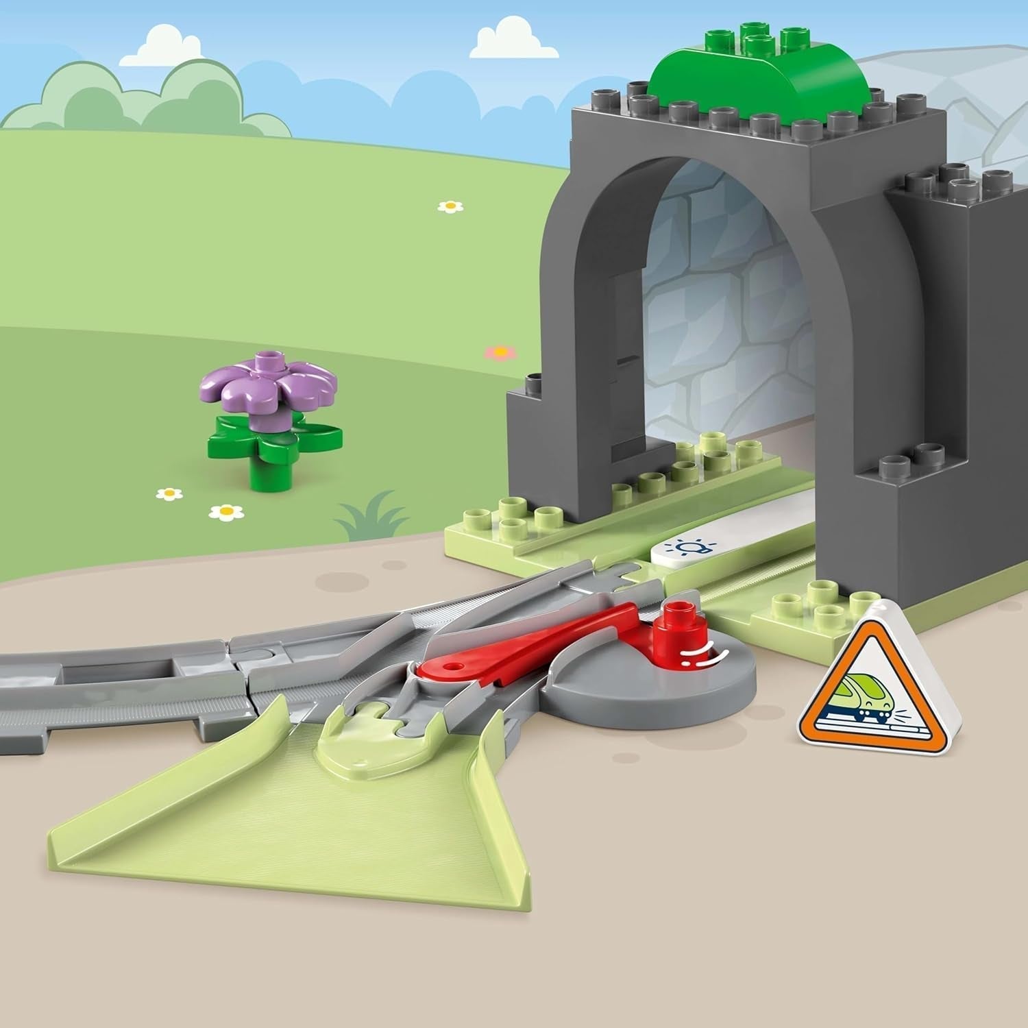 LEGO DUPLO Town Tunnel ferroviaire et voies ferrées - Ensemble d'extension, cadeau pour les tout-petits, encourage la dextérité, ensemble de jeu pour les fans de véhicules de 2 ans, jouet d'apprentissage créatif 10425 Ensembles de construction Besuche den LEGO-Store