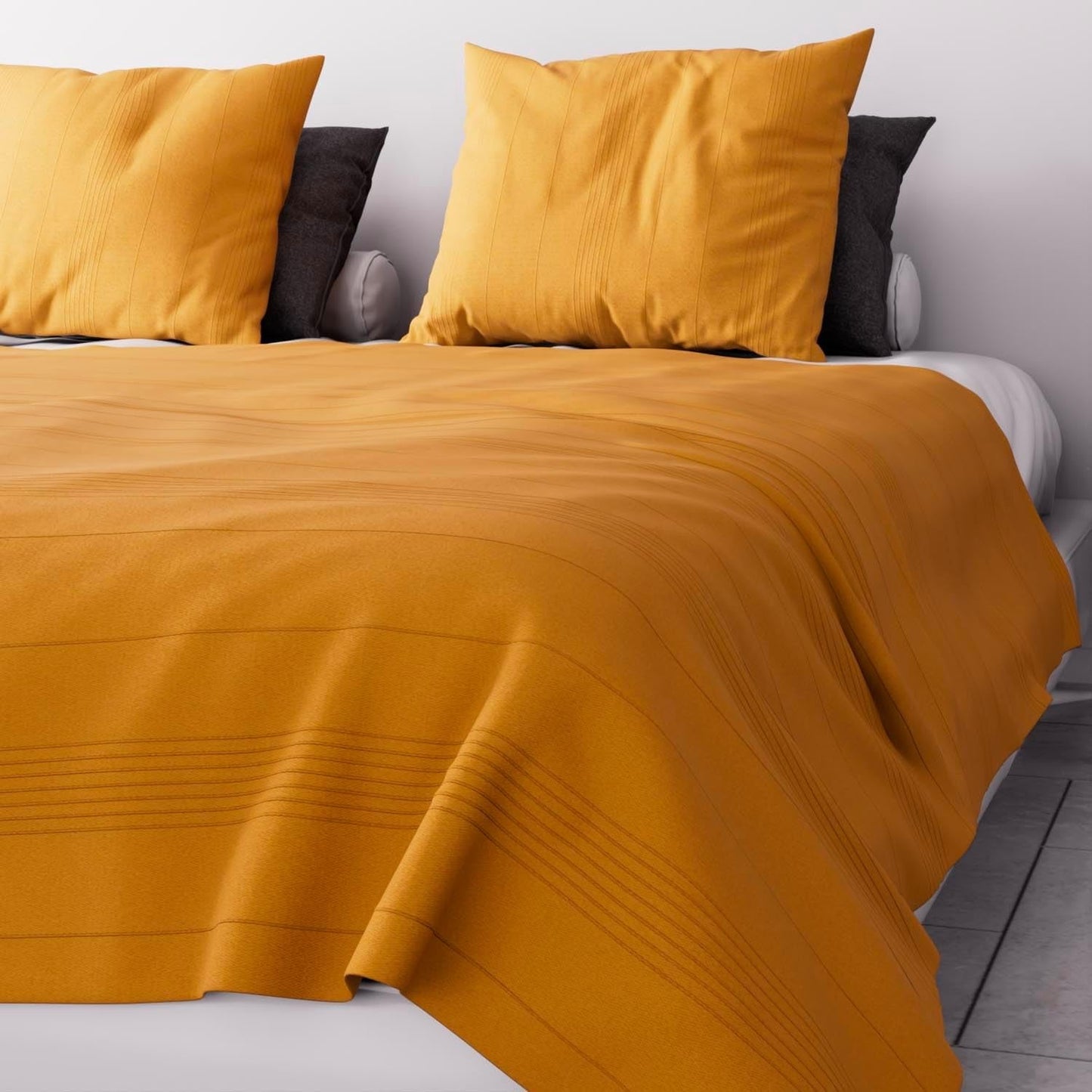 Soleil D'Ocre Adele, Housse Zigzag, Jeté du canapé, Polycoton, Bleu, 220 X 240 Cm Couettes et couettes Naty Shop Jaune 220 X 240 Cm