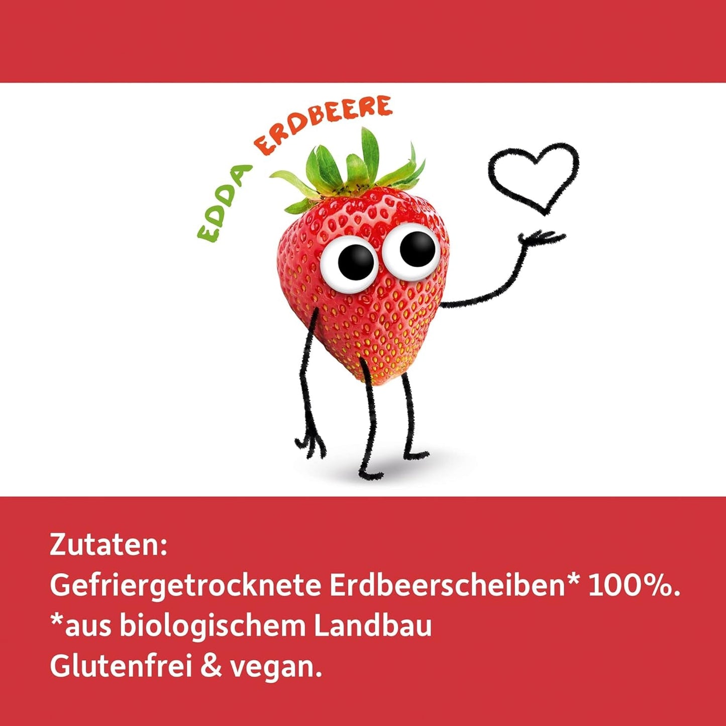 FRECHE FREUNDE Chips de Fraises Bio, Chips de Fruits Lyophilisés, Fruits Secs Tranchés Naturels Sans Sucre Ajouté, Végétalien, Sans Lactose, Sans Gluten, Paquet de 12 (12 x 12g)