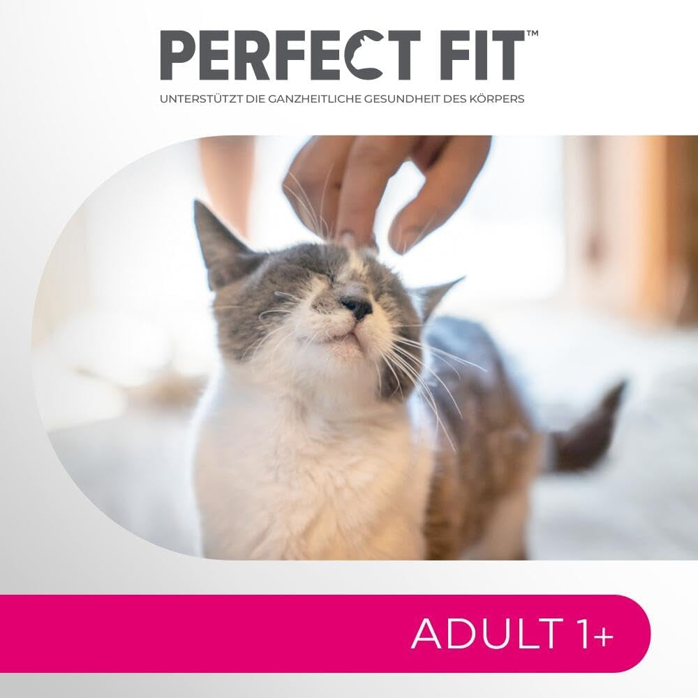 Sélection de nourriture humide Perfect Fit Adult 1+ au saumon, poissons d'eau profonde, bœuf et poulet, 48 sachets, 12x85g (paquet de 4) - Nourriture humide premium pour chat adulte à partir de 1 an