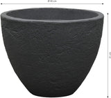 Pot en pierre Dehner, Ø 40 cm, hauteur env. 31 cm, plastique, anthracite