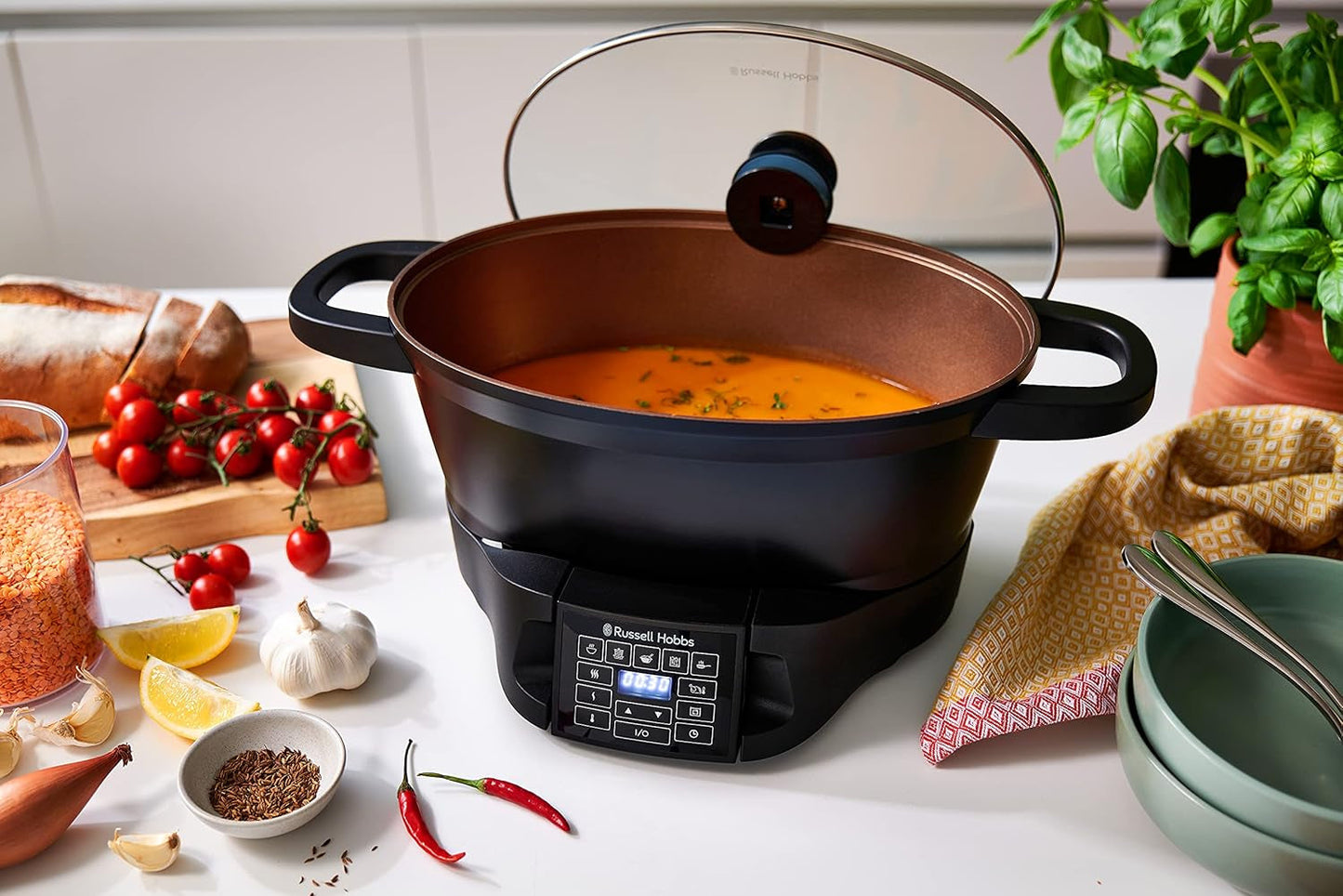 Multicuiseur Russell Hobbs 6,5L, affichage numérique, 8 fonctions de cuisson Mijoteuse Naty Shop