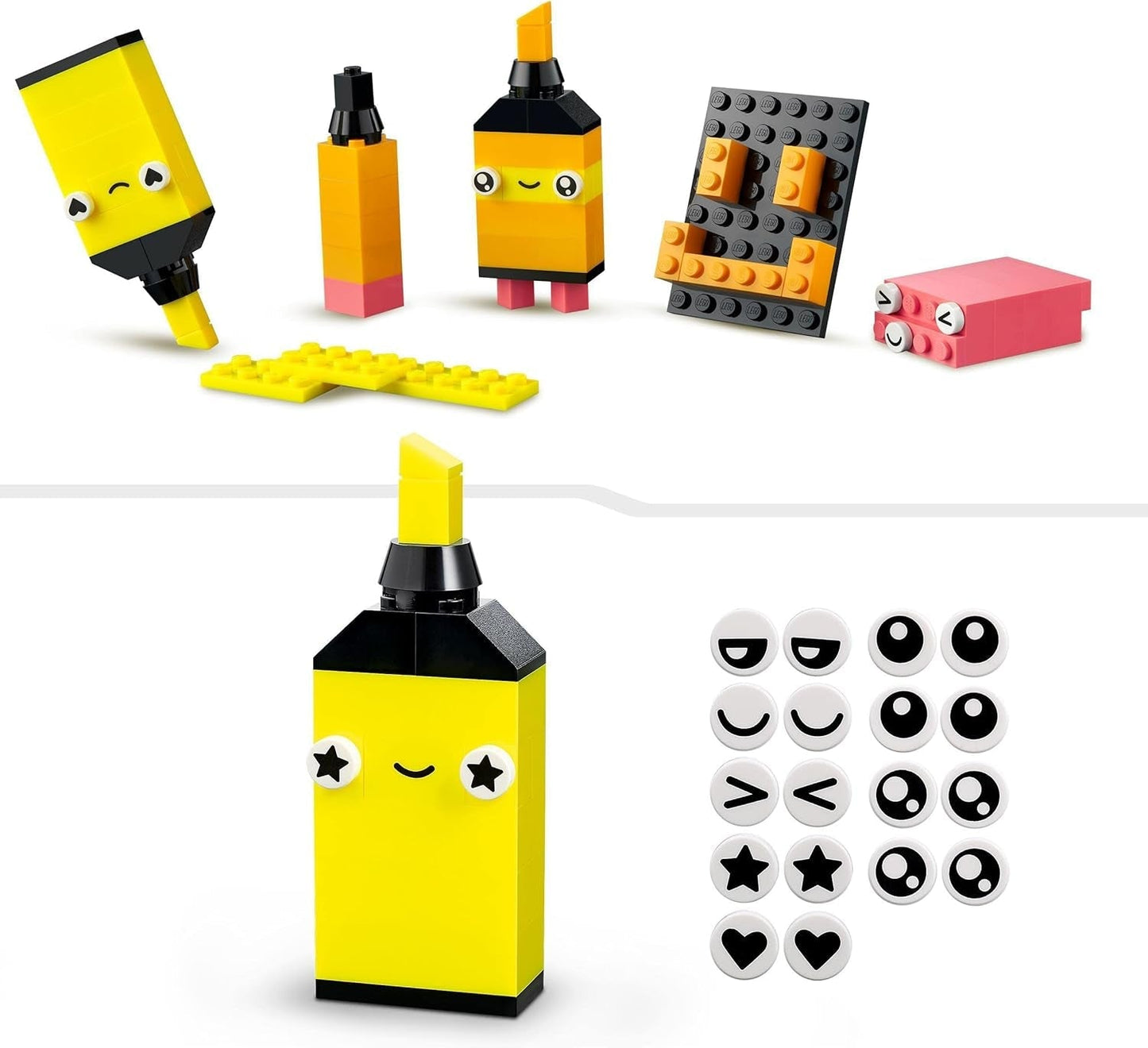 LEGO 11027 Classic Neon Creative Building Set, coffret de briques, jouet de construction avec modèles : voiture, ananas, extraterrestre, patins à roulettes, figurines et plus encore, pour les enfants à partir de 5 ans Jeux de construction Besuche den LEGO-Store