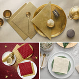 PAW - Serviettes 3 Plis (33 X 33 Cm) I 20 Pièces I Parfaites pour les Anniversaires, Fêtes, Mariages, Communions et Fêtes I Serviettes en Papier Colorées - Occasions Spéciales, Ornements I Inspiration Classique (Or)