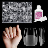 Faux ongles courts ballerine, 500 pièces, colle sur 12 tailles, ongles artificiels, Gel doux et court, couverture complète, pointes pour ongles en Gel courts S