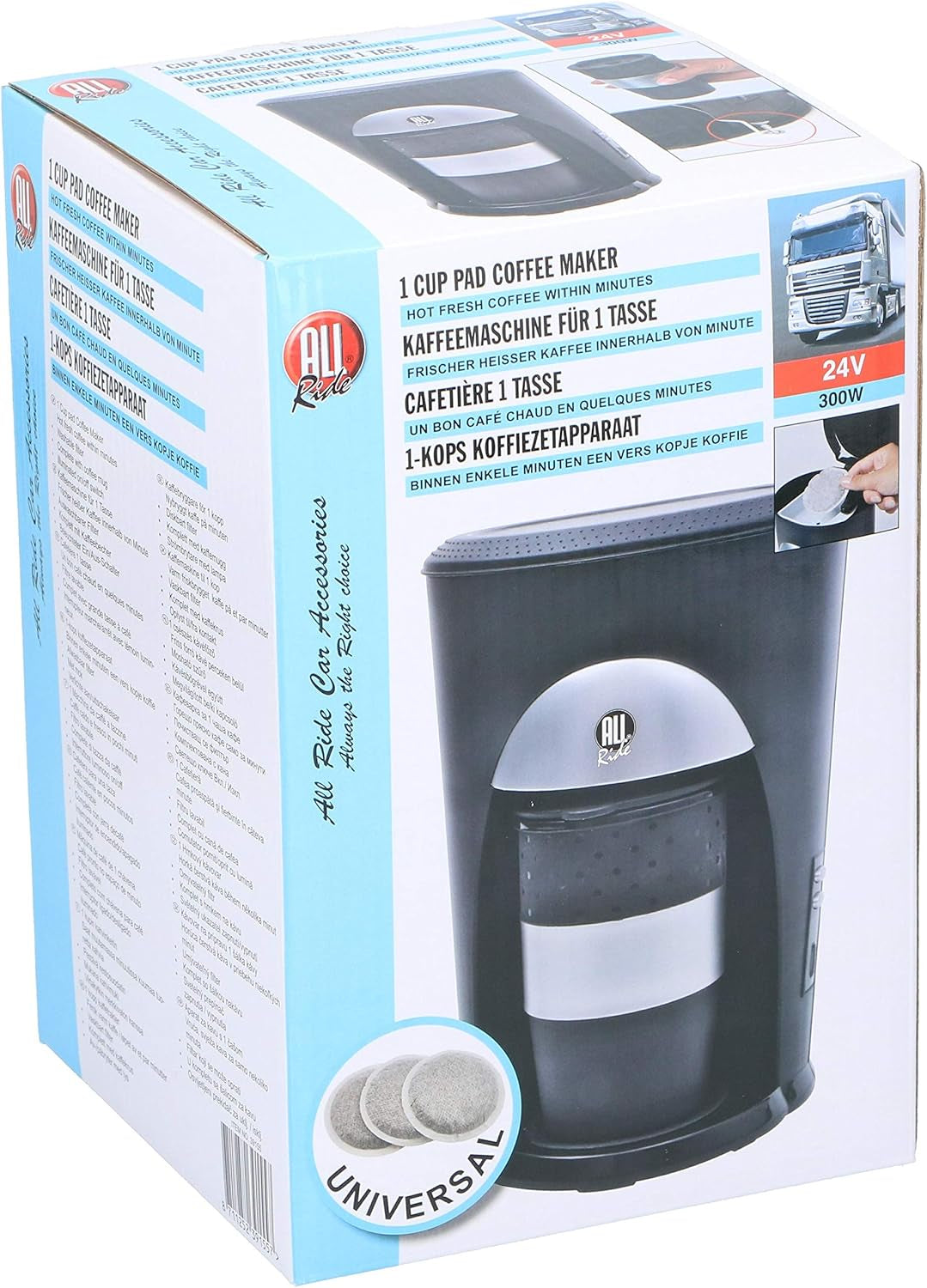 Espresso - Café - Café à emporter - Voiture Camion 24V - Aktiva 300W - Pad pour 1 tasse - incl. tasse