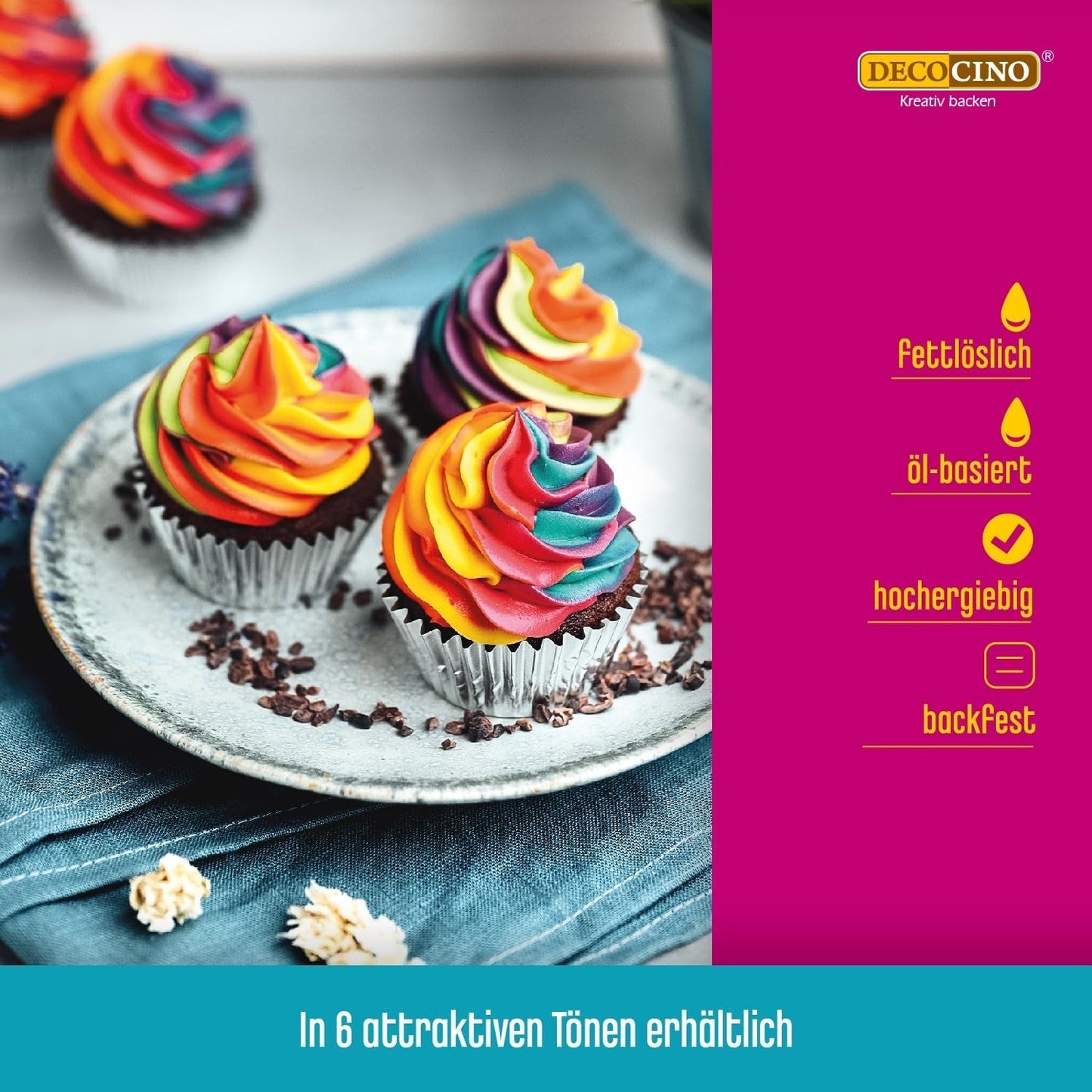 DECOCINO Pâte colorante liposoluble Rouge - 15 g - Colorant alimentaire à base d'huile, idéal pour colorer le chocolat, la crème au beurre, le fondant ou la pâte à biscuits (Pack de 3)