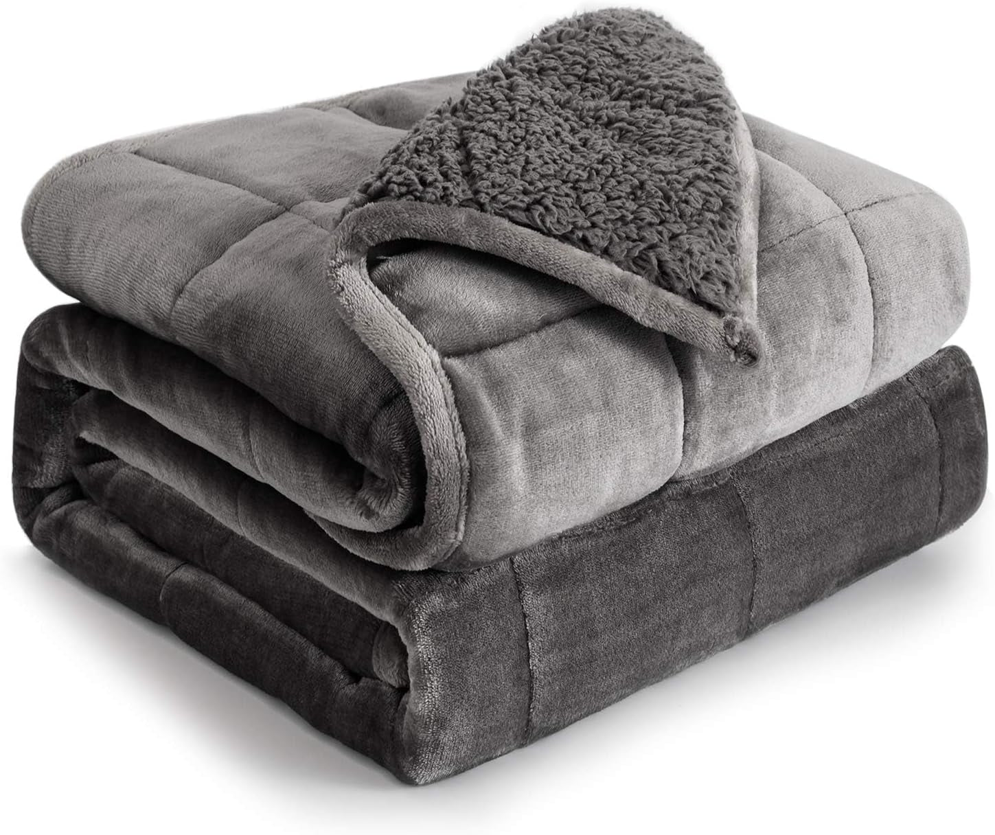 Couverture lestée Cottonblue 6,8 kg Couverture lestée Sherpa en flanelle à poils longs Queen Size pour adultes Couvertures lestées confortables pour apaiser et détendre Couettes lourdes 152,4 x 203,2 Naty Shop Gris 60 x 80 15 Lb Quilts & Quilts