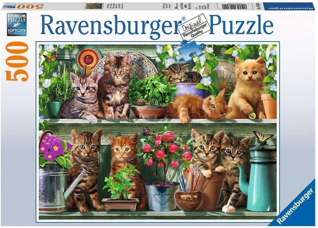Ravensburger Puzzle 12000205 - Katzen Im Regal - Puzzle de 500 pièces pour adultes et enfants de plus de 10 ans, puzzle animalier avec motif de chat Puzzle Naty Shop Classic