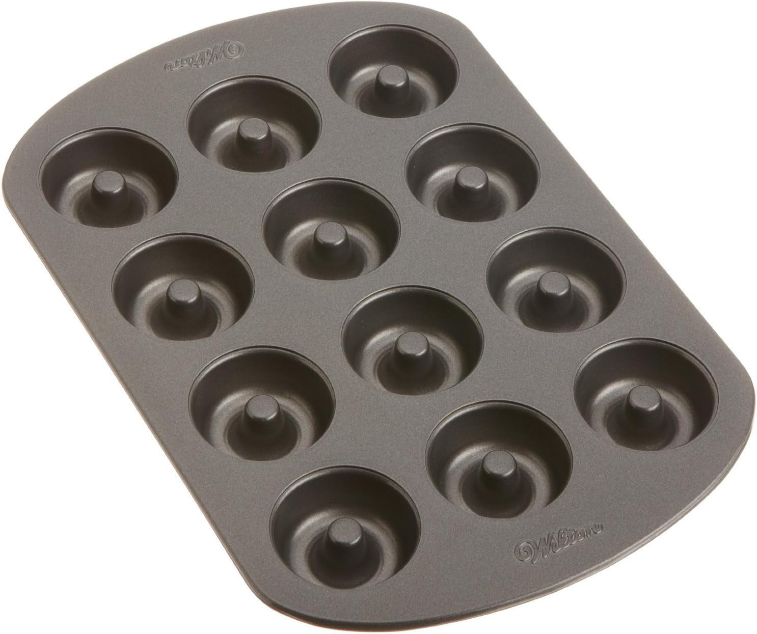 Wilton Donut-Backform Mit 12 Mulden Donutform, Hochwertige Donut Backform Mit Antihaftbeschichtung Für 12 Mini-Donuts, Spülmaschinenfest Moules et plaques pour la cuisson Naty Shop Medium