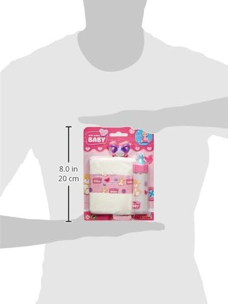 Simba 105562487 - Set d'alimentation nouveau-né, tétine, couche et biberon disparaissant pour poupées de 38 à 43 cm