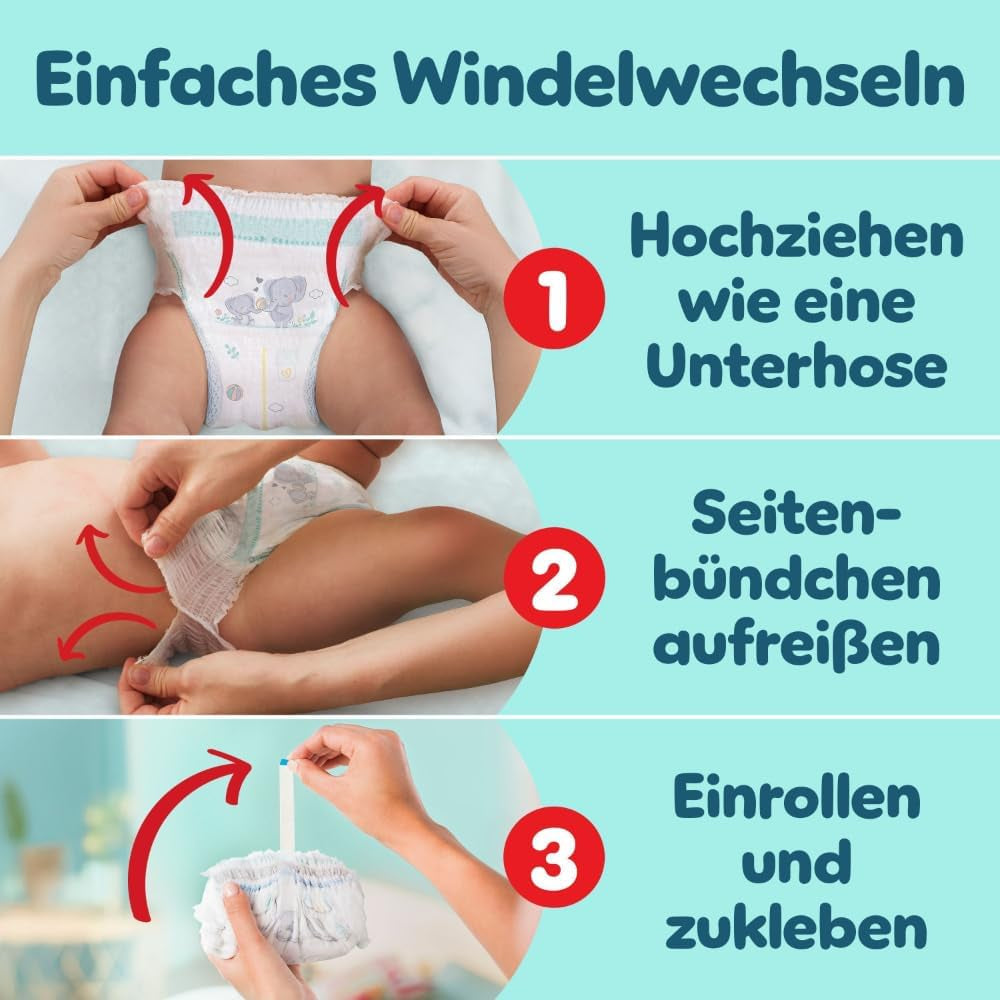 Pampers Premium Protection Pants taille 5, 144 couches, 11 kg - 17 kg, avec réglage à 360° et poignets anti-fuites souples pour un confort et une protection optimaux