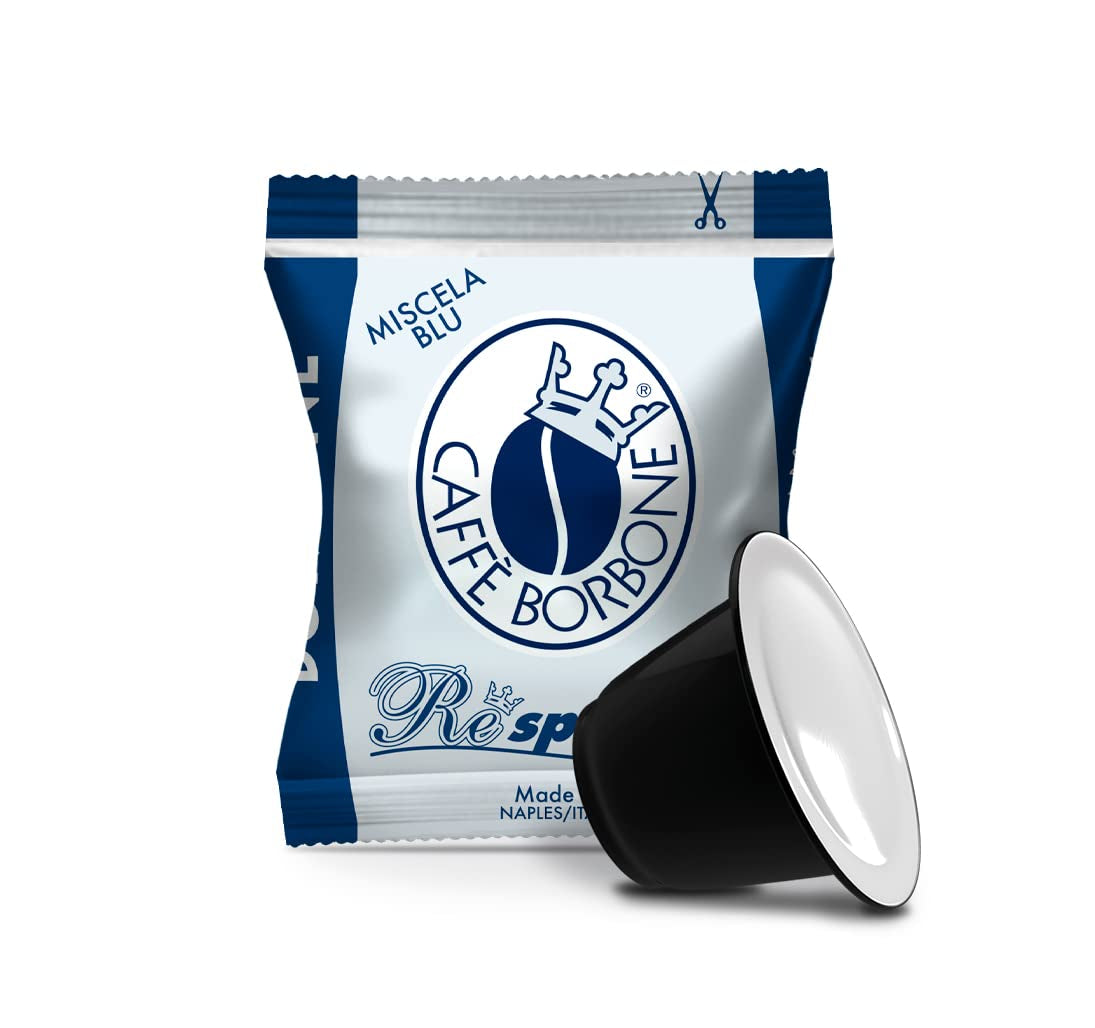 Caffè Borbone Kaffee Kapseln Respresso, Blaue Mischung, 100 stück & Kaffee Kapseln Respresso, Entkofeinierte Dek Mischung - 100 stück - Compatible avec Häuslichen Kaffeemaschinen Nespresso®*