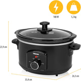 Mijoteuse Tristar VS-3915, marmite en céramique en acier inoxydable avec 2 réglages de chaleur et fonction maintien au chaud, mijoteuse 3,5 L Naty Shop