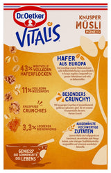 Dr. Oetker Vitalis Crunchy Honeys : Muesli croquant au miel pour le petit-déjeuner et les collations, paquet de 5 (5 x 600 g)