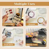 INMORVEN Coffret de rangement pour ongles – 14 boîtes transparentes + 1 grande boîte et 60 disques adhésifs – Idéal pour ranger les faux ongles, les accessoires pour ongles en gel et le vernis à ongles (14 pièces en une couche)
