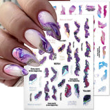 6 couleurs d'autocollants pour ongles en marbre, poudre bronzante argentée, autocollants pour ongles en marbre Bloom, autocollants pour ongles en marbre 3D, accessoires de conception, autocollants pour nail art, ensemble d'autocollants pour ongles