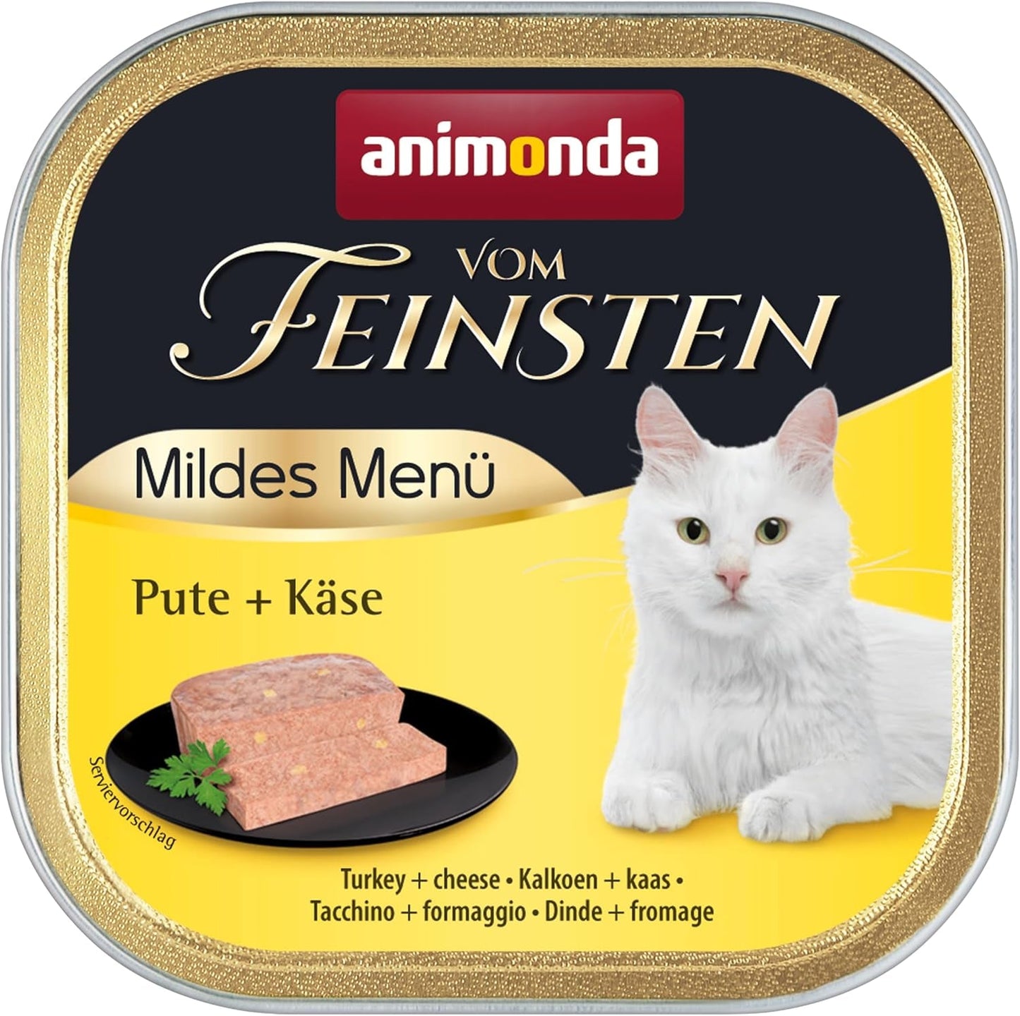 animonda vom Feinsten Mild Menu Mild Variety (32 x 100g), nourriture humide pour chats sans céréales et sans sucre, nourriture facile à digérer avec de la viande de dinde