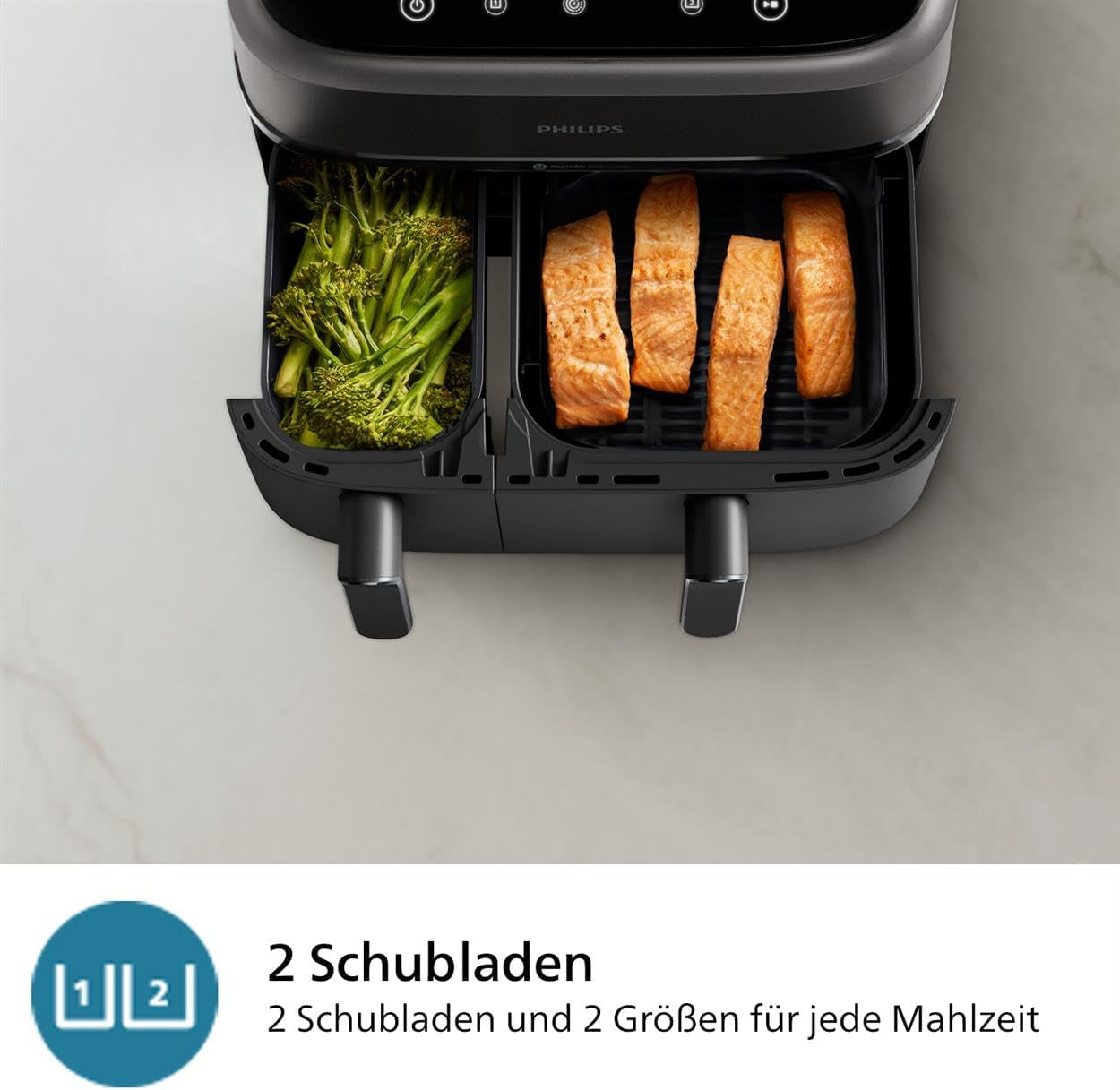 Philips Airfryer Dual Basket 3000 Series, 9L, 2 paniers, 2 plats prêts en même temps, technologie Rapidair plus électroménager à air chaud Naty Shop