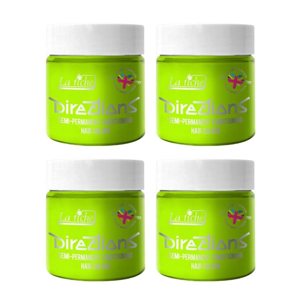 Directions coloration semi-permanente 100 ml boîte 4 pack (Pillarbox Red) Teinture capillaire Naty Shop Bright Green 100 Ml (pack de 4)