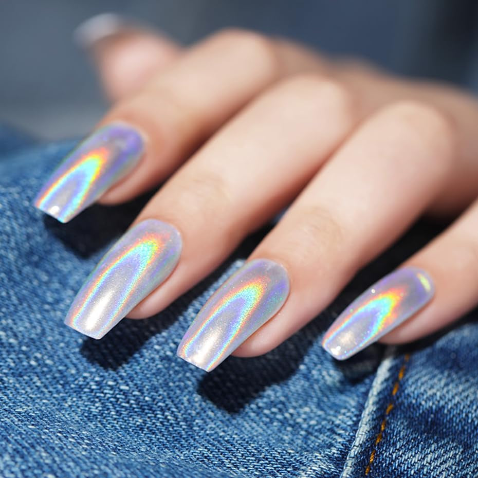 Poudre à ongles chromée Aurora Ice Shimmer poudre de pigment chromé 4 pièces poudre chromée ongles Nail Art Nageldesign