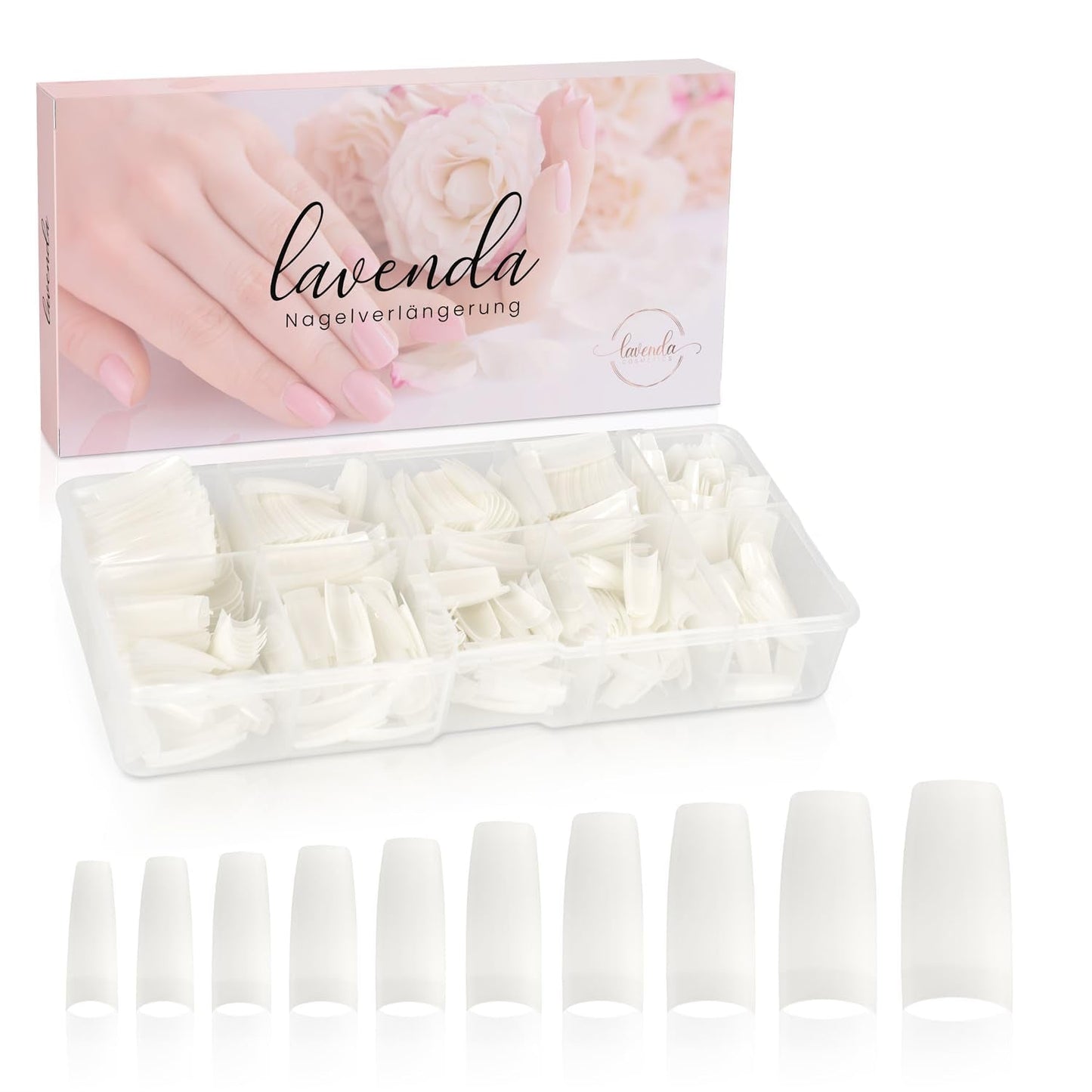 ® Ongles artificiels à coller 500 pièces Faux ongles - Ongles en gel stables - Ongles de qualité studio (couleur naturelle)