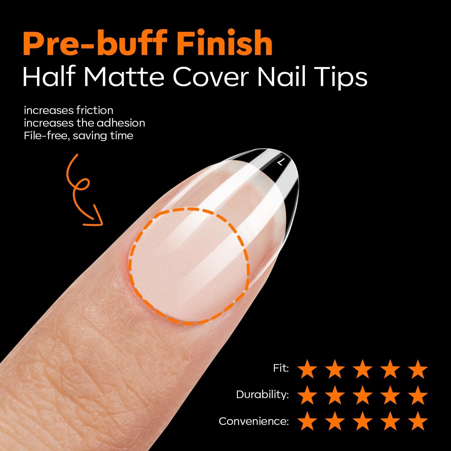 Modelones Nail Tips 216 pièces – Ensemble de pointes d'ongles à couverture complète, ensemble de pointes en gel souple, pointes d'ongles en résine PMMA pré-polissage, colle DIY sur ongles artificiels Nail Art, amandes courtes XS