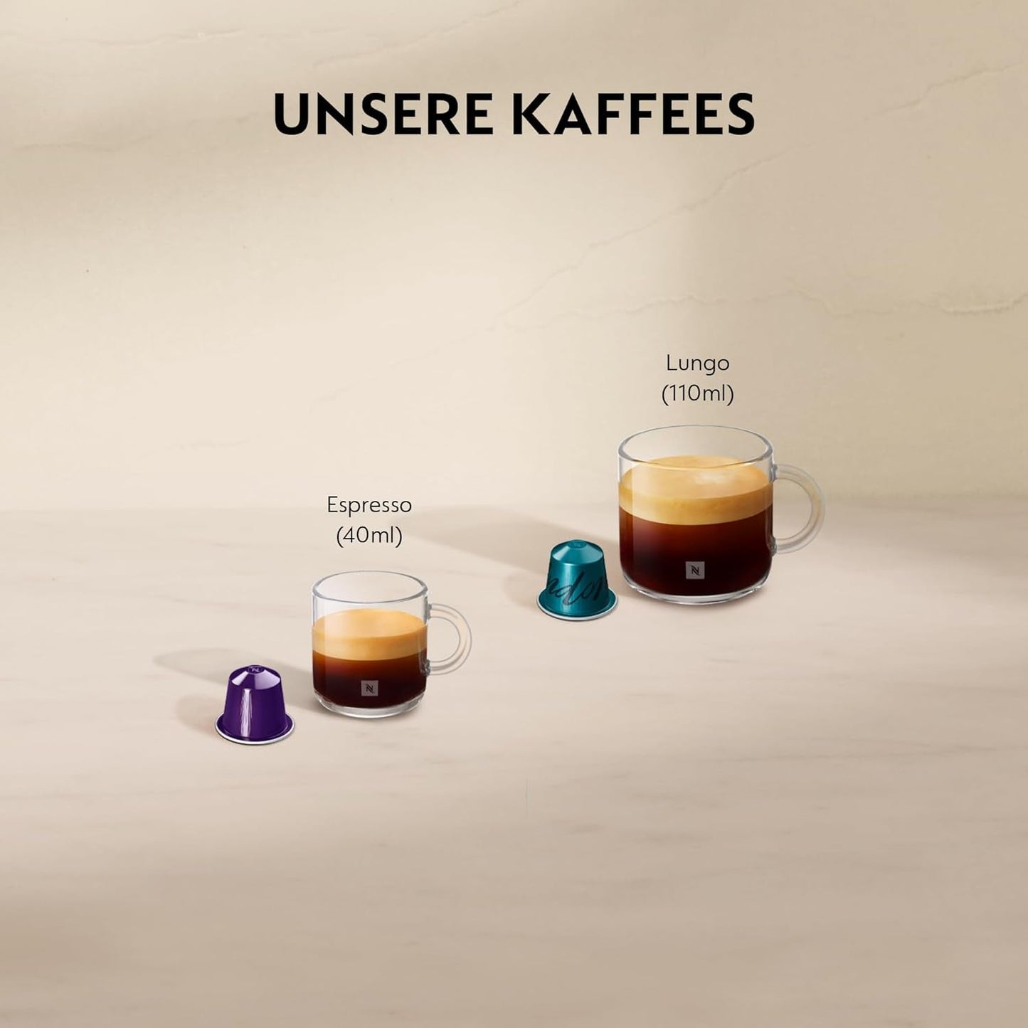 Machine à expresso à capsules Nespresso De'Longhi EN 80.B Inissia, pompe haute pression et fonction d'économie d'énergie, arrêt automatique après 9 minutes, volume de tasse pour expresso et poumon, réservoir d'eau 0,7 l, noir