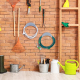 Relaxdays Support mural pour tuyau d'arrosage, lot de 2, pour tuyau de 30 m, 1/2", support pour tuyau d'arrosage en métal, gris
