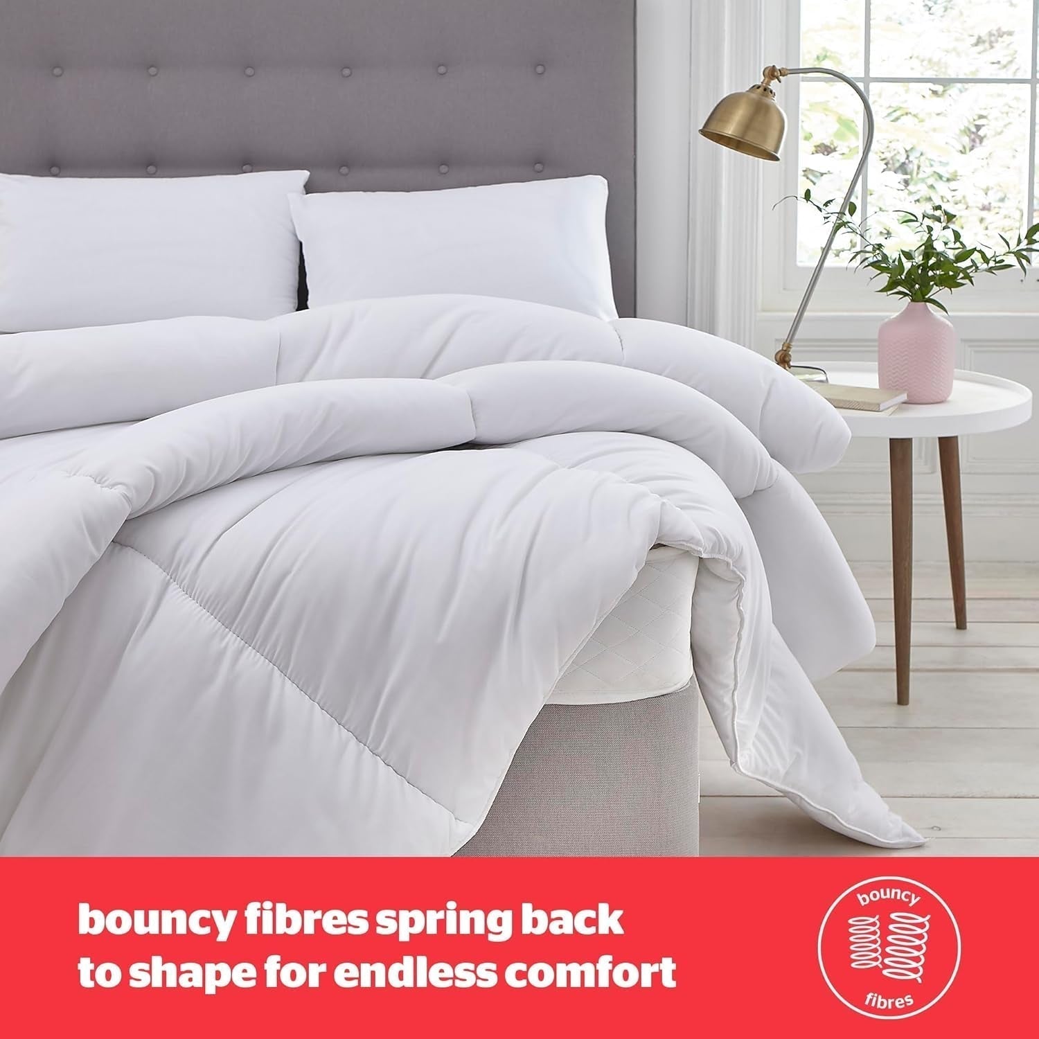 Couette rebond Silentnight, 13,5 tog, king size, tissu en coton mélangé, blanc, king size Couettes et couettes Naty Shop