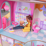 Kidkraft Candy Castle Maison de poupée en bois avec meubles et accessoires, maison de figurines lama licorne, élévateur à gâteau à la crème glacée et chaise en caoutchouc pour poupées, jouet pour 3 ans, 20242 Naty Shop Dollhouses