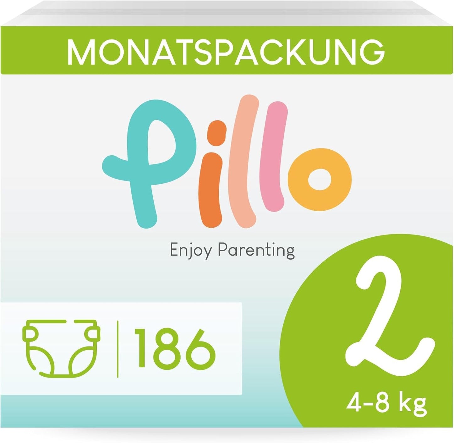Couches Pillo 3 - Carton de 168 couches, 6 paquets de 28 couches chacun, taille 3 - Midi (6-10 kg) - Couches pour bébés