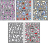 5 pièces 5D autocollants pour ongles en relief motif océan breloques pour ongles océan été autocollants pour ongles coquillages animaux marins autocollants mignons pour la conception des ongles accessoires de conception des ongles