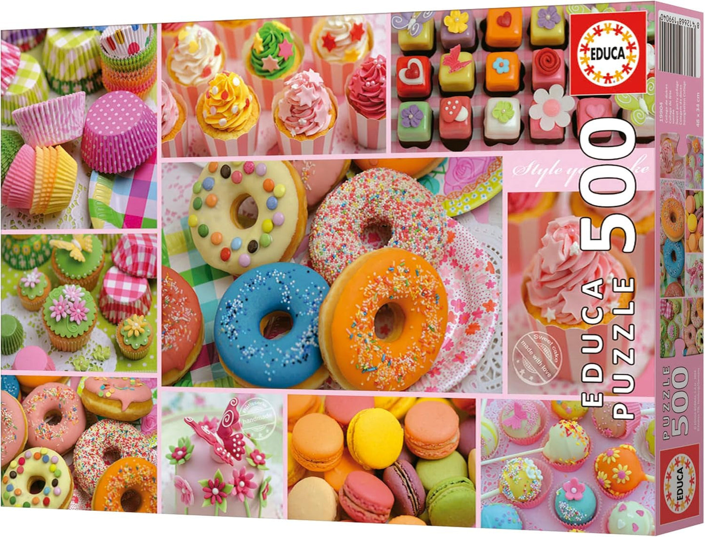 Educa - Puzzle de 500 pièces pour adultes | Collage de bonbons. Dimensions : 48 X 34 cm. Comprend de la colle pour puzzle Fixpuzzle. Depuis 11 ans (19904) Puzzle Naty Shop
