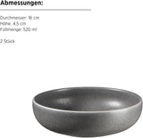 MÄSER Série Unico, service de table pour 2 personnes, intemporel et élégant, service de table en céramique 8 pièces, grès, anthracite