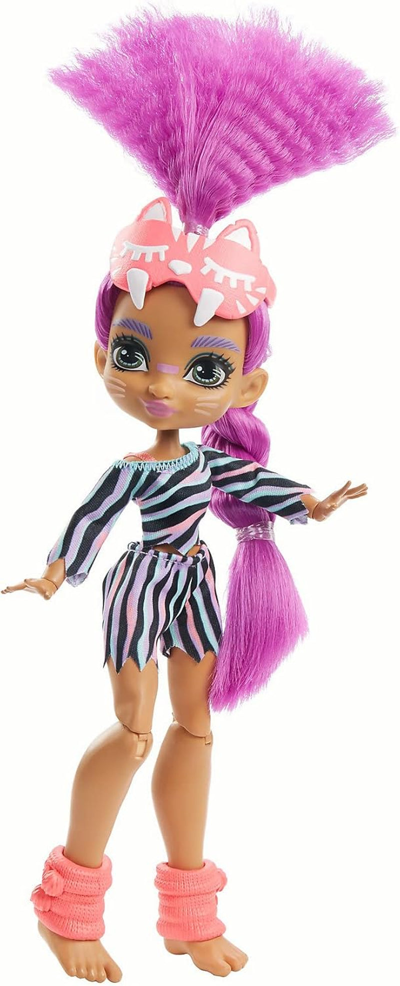 Cave Club GTH02 - Poupée amusante Roaralai Pyjama Party, poupée articulée avec cheveux violets et accessoires, cadeau pour enfants de 4 ans et plus, multicolore