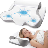 TopEsct Oreiller en mousse à mémoire de forme, oreiller pour dormeur latéral, oreiller cervical, oreiller de tête pour dormeurs sur le côté et sur le dos (gris)
