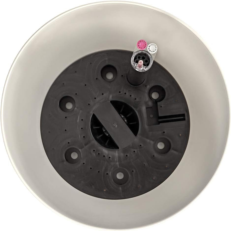 Dehner Mila pot de fleur avec système d'arrosage automatique, Ø 30 cm, hauteur 26 cm, plastique, blanc
