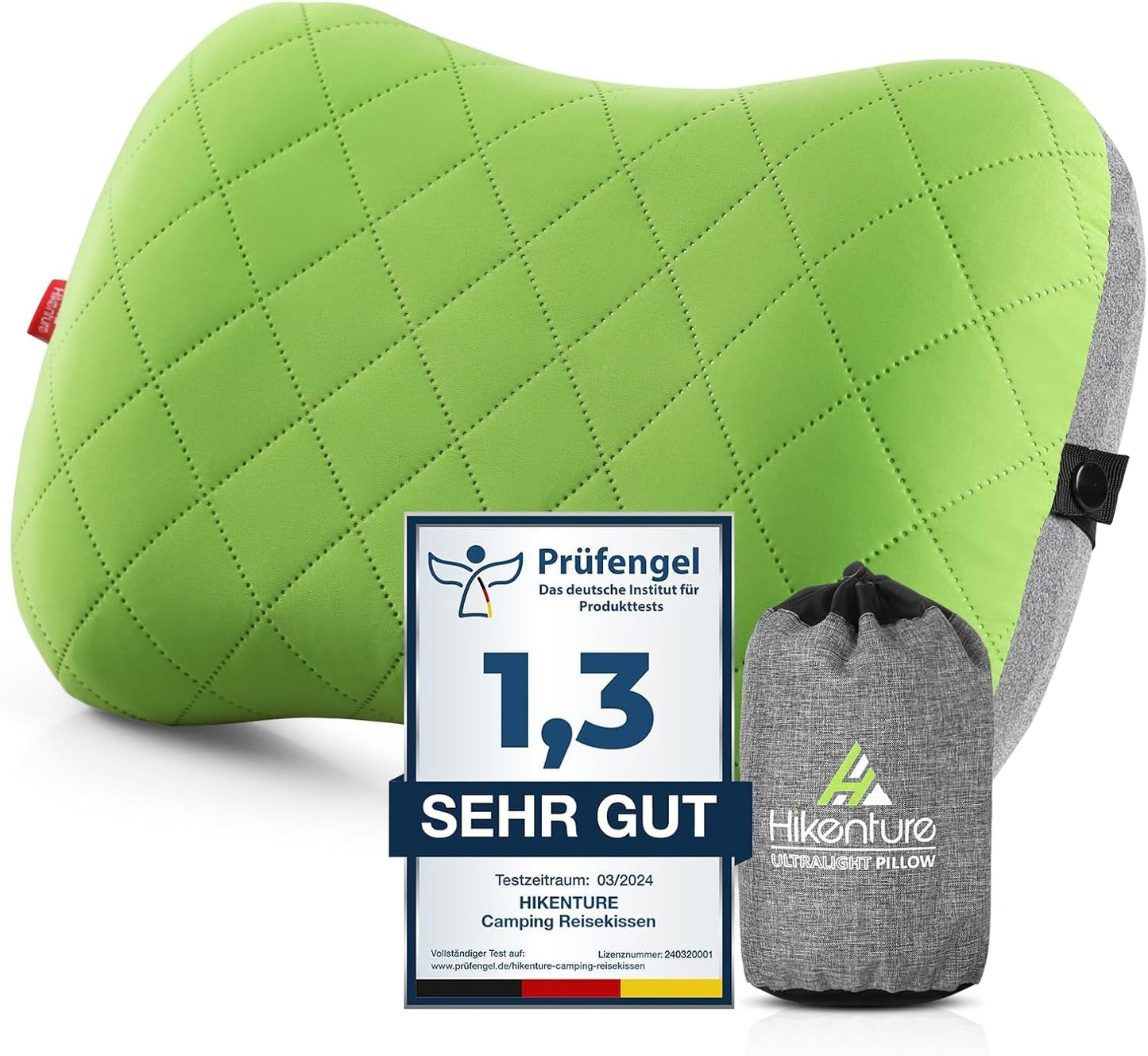 Oreiller gonflable de camping/voyage HIKENTURE avec housse d'oreiller amovible, oreiller ergonomique, oreiller cervical confortable pour voyage/extérieur, oreiller cervical gonflable de voyage (vert)... Oreillers orthopédiques cervicaux Naty Shop Cordialement