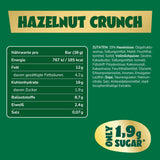 Barres de chocolat au caramel et aux noisettes à venir | 12 tablettes de chocolat x 35 g sans sucre ajouté | 1,9 g de sucre par barre | Goût croquant de noisette et de caramel | Bonbons à faible teneur en glucides | Pas d'huile de palme