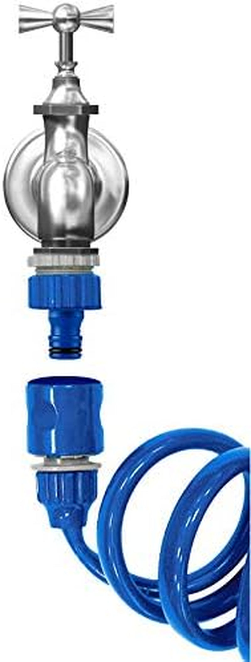 Kit de tuyaux spiralés TATAY 10 m avec accessoires en plastique avec protection UV, idéal pour les terrasses et petits jardins.