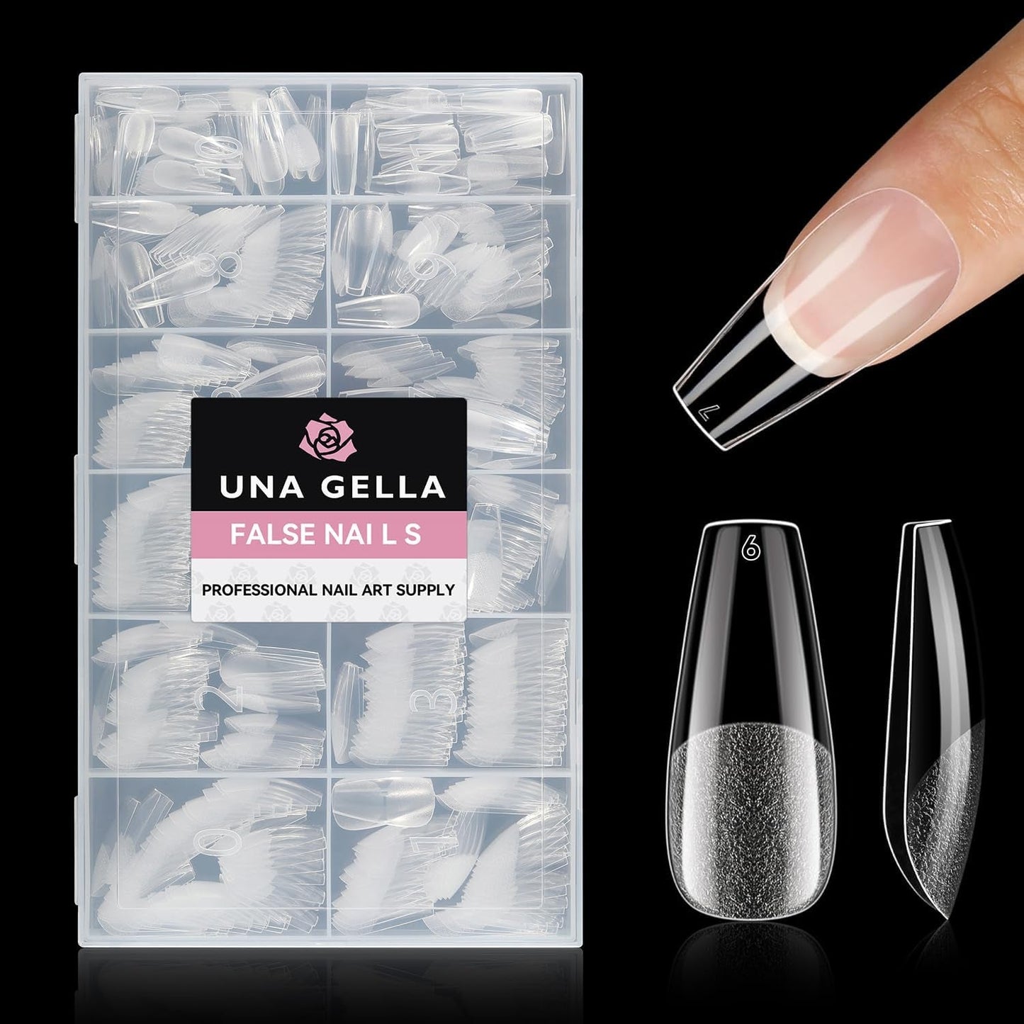 Ballerine Gel Ongles Conseils 216 pièces 12 Tailles Doux Gel Ongles Couverture Complète Ongles Extension Ensemble Semi Mat BRICOLAGE Home Art